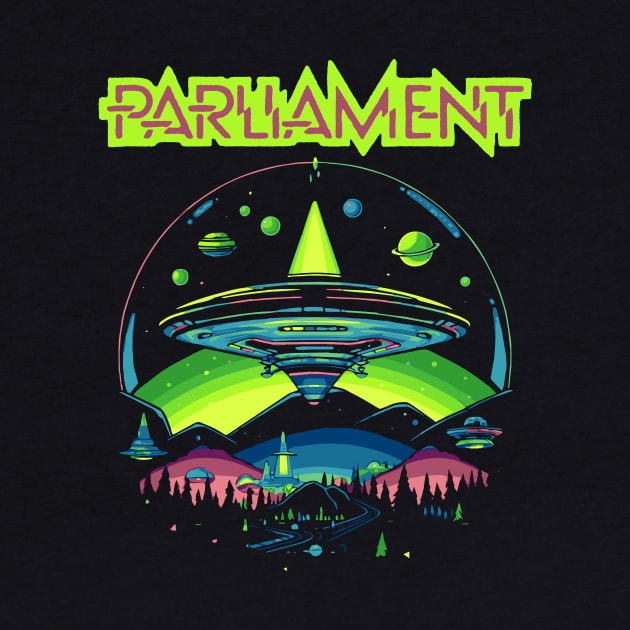 Parliament Funkadelic Retro Mothership UFO Rock Funk Throwback by robotbasecamp